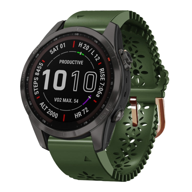 20mm Lady's Silicone Watch Band With Lace Punch, For Garmin Fenix 7S, For Garmin Fenix 7S Solar, For Garmin Fenix 7S Sapphire Solar, For Garmin Instinct 2S, For Garmin Fenix 6S, For Garmin Fenix 6S Pro