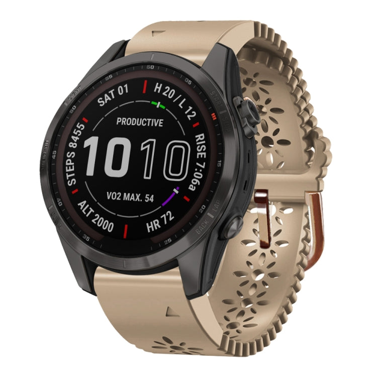 20mm Lady's Silicone Watch Band With Lace Punch, For Garmin Fenix 7S, For Garmin Fenix 7S Solar, For Garmin Fenix 7S Sapphire Solar, For Garmin Instinct 2S, For Garmin Fenix 6S, For Garmin Fenix 6S Pro