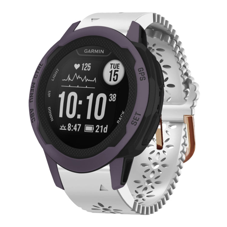 20mm Lady's Silicone Watch Band With Lace Punch, For Garmin Fenix 7S, For Garmin Fenix 7S Solar, For Garmin Fenix 7S Sapphire Solar, For Garmin Instinct 2S, For Garmin Fenix 6S, For Garmin Fenix 6S Pro