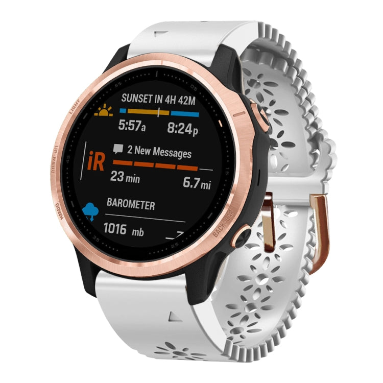 20mm Lady's Silicone Watch Band With Lace Punch, For Garmin Fenix 7S, For Garmin Fenix 7S Solar, For Garmin Fenix 7S Sapphire Solar, For Garmin Instinct 2S, For Garmin Fenix 6S, For Garmin Fenix 6S Pro