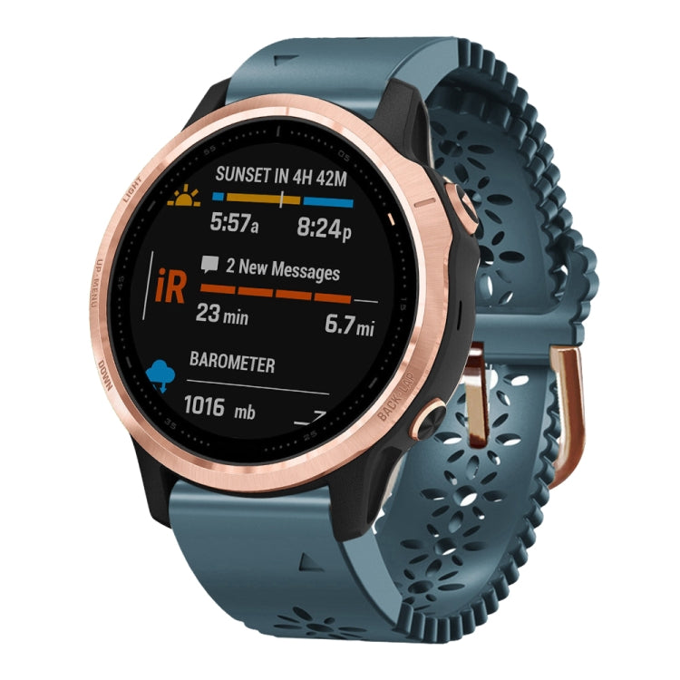 20mm Lady's Silicone Watch Band With Lace Punch, For Garmin Fenix 7S, For Garmin Fenix 7S Solar, For Garmin Fenix 7S Sapphire Solar, For Garmin Instinct 2S, For Garmin Fenix 6S, For Garmin Fenix 6S Pro