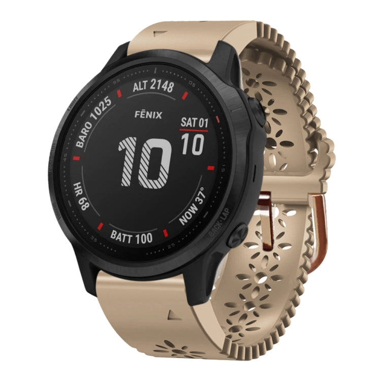 20mm Lady's Silicone Watch Band With Lace Punch, For Garmin Fenix 7S, For Garmin Fenix 7S Solar, For Garmin Fenix 7S Sapphire Solar, For Garmin Instinct 2S, For Garmin Fenix 6S, For Garmin Fenix 6S Pro
