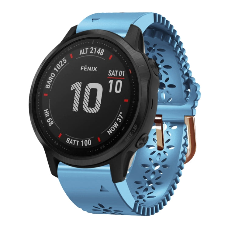 20mm Lady's Silicone Watch Band With Lace Punch, For Garmin Fenix 7S, For Garmin Fenix 7S Solar, For Garmin Fenix 7S Sapphire Solar, For Garmin Instinct 2S, For Garmin Fenix 6S, For Garmin Fenix 6S Pro