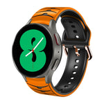 Bracelete de relógio em silicone com textura curva, para Samsung Galaxy Watch 4 44mm, para Samsung Galaxy Watch 4 40mm, para Samsung Galaxy Watch 4 Classic 42mm