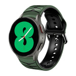 Bracelete de relógio em silicone com textura curva, para Samsung Galaxy Watch 4 44mm, para Samsung Galaxy Watch 4 40mm, para Samsung Galaxy Watch 4 Classic 42mm