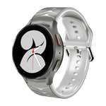 Bracelete de relógio em silicone com textura curva, para Samsung Galaxy Watch 4 44mm, para Samsung Galaxy Watch 4 40mm, para Samsung Galaxy Watch 4 Classic 42mm