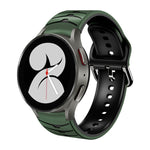 Bracelete de relógio em silicone com textura curva, para Samsung Galaxy Watch 4 44mm, para Samsung Galaxy Watch 4 40mm, para Samsung Galaxy Watch 4 Classic 42mm