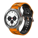 Bracelete de relógio em silicone com textura curva, para Samsung Galaxy Watch 4 44mm, para Samsung Galaxy Watch 4 40mm, para Samsung Galaxy Watch 4 Classic 42mm