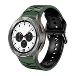 Bracelete de relógio em silicone com textura curva, para Samsung Galaxy Watch 4 44mm, para Samsung Galaxy Watch 4 40mm, para Samsung Galaxy Watch 4 Classic 42mm