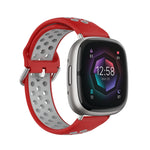 Two-Color Perforated Breathable Silicone Watch Band, For Fitbit Sense