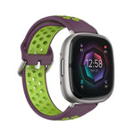 Two-Color Perforated Breathable Silicone Watch Band, For Fitbit Sense