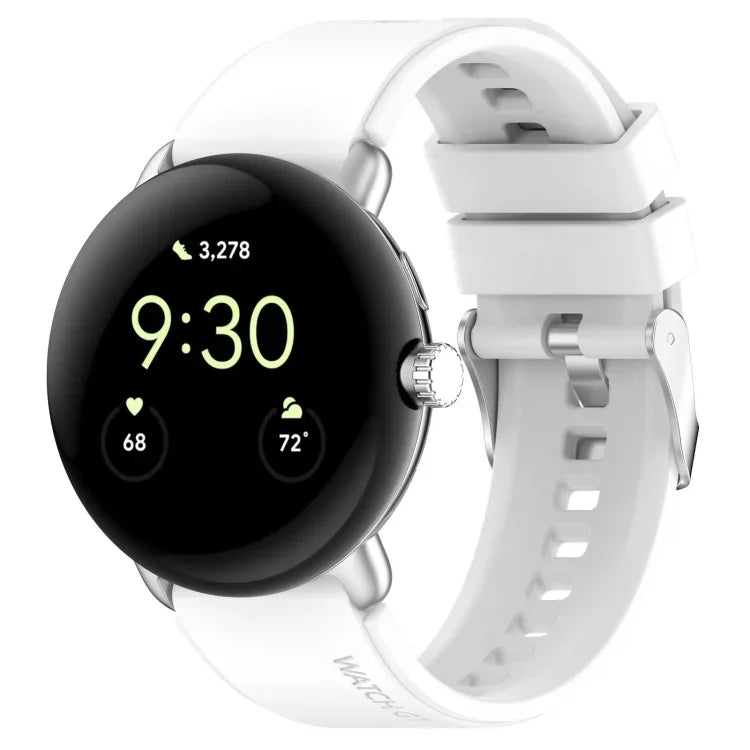 Correia de Relógio em Silicone de Cor Sólida com Conector Metálico, Para Google Pixel Watch 4 / 3 / 2 / 1 41mm