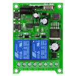 Conjunto Receptor Relé de Controlo Remoto RF Sem Fios para Porta Elétrica Universal DC 12V 24V 48V
