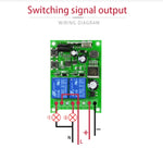 Conjunto Receptor Relé de Controlo Remoto RF Sem Fios para Porta Elétrica Universal DC 12V 24V 48V