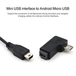 Adaptador Mini USB Fêmea 90 Graus para Micro USB Macho