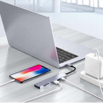 Hub USB C 7 em 1 Adaptador Multiporta USB C com HDMI, PD 100W e Leitor de Cartões SD/TF