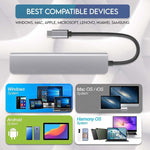 Hub USB C 7 em 1 Adaptador Multiporta USB C com HDMI, PD 100W e Leitor de Cartões SD/TF