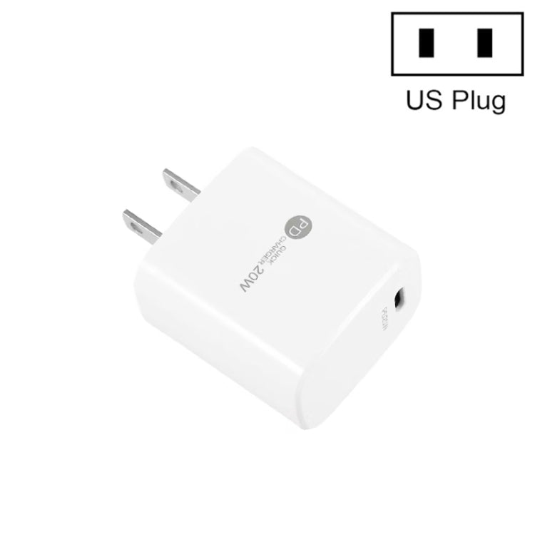 Carregador Rápido Mini PD11 Porta Única PD3.0 USB-C / Type-C 20W para Série iPhone / iPad, Ficha US, Ficha US