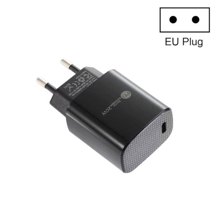 Carregador Rápido Mini PD11 Porta Única PD3.0 USB-C / Type-C 20W para Série iPhone / iPad, Ficha UE, Ficha UE