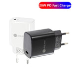 Carregador Rápido Mini PD11 Porta Única PD3.0 USB-C / Type-C 20W para Série iPhone / iPad, Ficha UE, Ficha UE