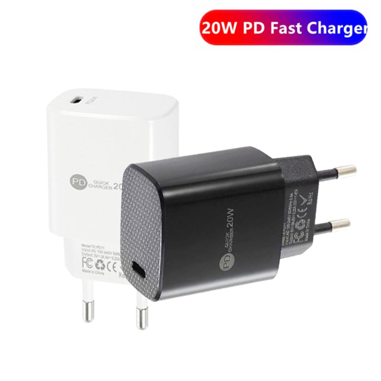Carregador Rápido Mini PD11 Porta Única PD3.0 USB-C / Type-C 20W para Série iPhone / iPad, Ficha UE, Ficha UE