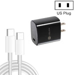 PD11 Carregador Rápido Único PD3.0 USB-C / Type-C 20W com Cabo de Dados Type-C para Type-C 1m, Ficha US, Ficha US + Cabo Type-C para Type-C