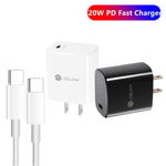 PD11 Carregador Rápido Único PD3.0 USB-C / Type-C 20W com Cabo de Dados Type-C para Type-C 1m, Ficha US, Ficha US + Cabo Type-C para Type-C