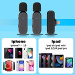 Pack de 2 Microfones Lavalier Sem Fios com Redução de Ruído e Estojo de Carregamento, DS-MKFJ11IP