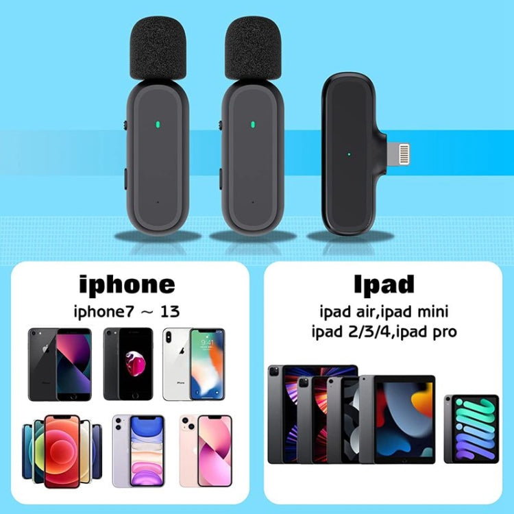 Pack de 2 Microfones Lavalier Sem Fios com Redução de Ruído e Estojo de Carregamento, DS-MKFJ11IP