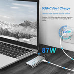 Hub USB C, adaptador USB C 11 em 1 com HDMI 4K, VGA, Type C PD, USB3.0, Ethernet RJ45, Leitor de Cartões SD/TF, AUX 3,5 mm, estação de ancoragem compatível com MacBook Pro/Air e outros dispositivos portáteis Type C