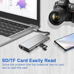 Hub USB C, adaptador USB C 11 em 1 com HDMI 4K, VGA, Type C PD, USB3.0, Ethernet RJ45, Leitor de Cartões SD/TF, AUX 3,5 mm, estação de ancoragem compatível com MacBook Pro/Air e outros dispositivos portáteis Type C