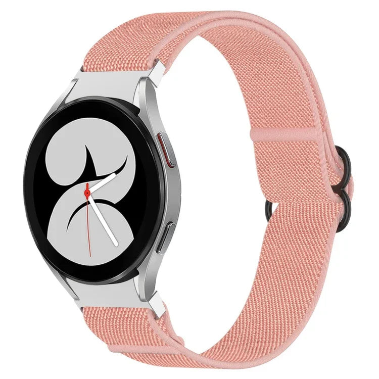 Nylon Stretch Black Buckle Watch Band, For Samsung Galaxy Watch 5 Pro 45mm, For Samsung Galaxy Watch 5 44mm, For Samsung Galaxy Watch 5 40mm, For Samsung Galaxy Watch 4 44mm, For Samsung Galaxy Watch 4 40mm, For Samsung Galaxy Watch 4 Classic 42mm     ...