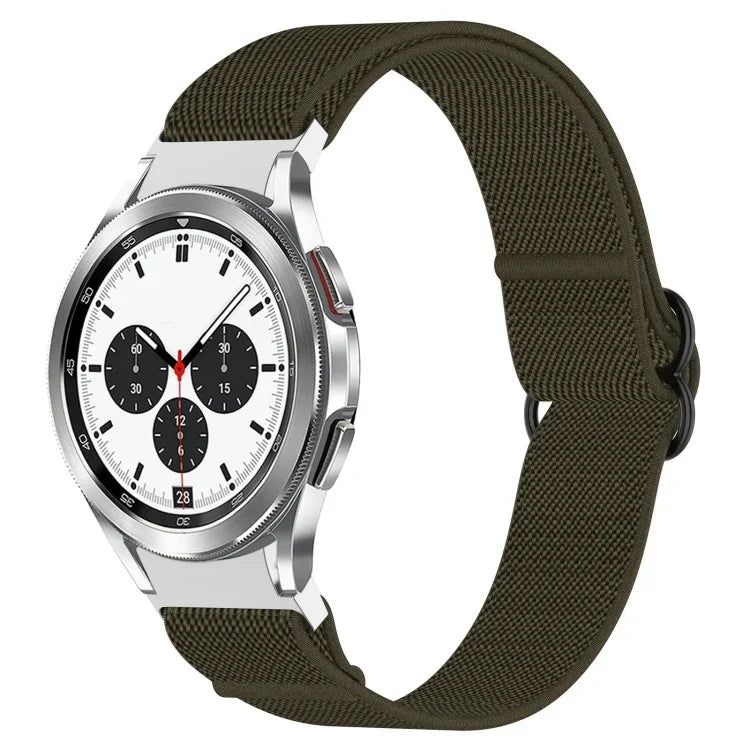 Nylon Stretch Black Buckle Watch Band, For Samsung Galaxy Watch 5 Pro 45mm, For Samsung Galaxy Watch 5 44mm, For Samsung Galaxy Watch 5 40mm, For Samsung Galaxy Watch 4 44mm, For Samsung Galaxy Watch 4 40mm, For Samsung Galaxy Watch 4 Classic 42mm     ...