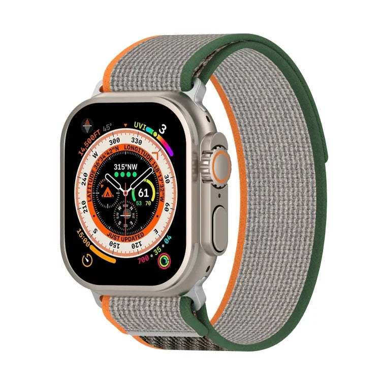 Pulseira de Relógio em Nylon de Duas Cores com Fecho de Velcro, Para Apple Watch Ultra 49mm, Para Apple Watch Series 8&7 45mm/SE 2&6&SE&5&4 44mm, Para Apple Watch Series 8&7 41mm/SE 2&6&SE&5&4 40mm