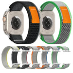 Double Color Nylon Hook and Loop Fastener Watch Band, For Apple Watch Ultra 49mm, For Apple Watch Series 8&7 45mm/SE 2&6&SE&5&4 44mm, For Apple Watch Series 8&7 41mm/SE 2&6&SE&5&4 40mm