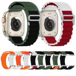 Pulseira de Relógio em Nylon de Duas Cores, Para Apple Watch Ultra 49mm, Para Apple Watch Series 8&7 45mm/SE 2&6&SE&5&4 44mm, Para Apple Watch Series 8&7 41mm/SE 2&6&SE&5&4 40mm