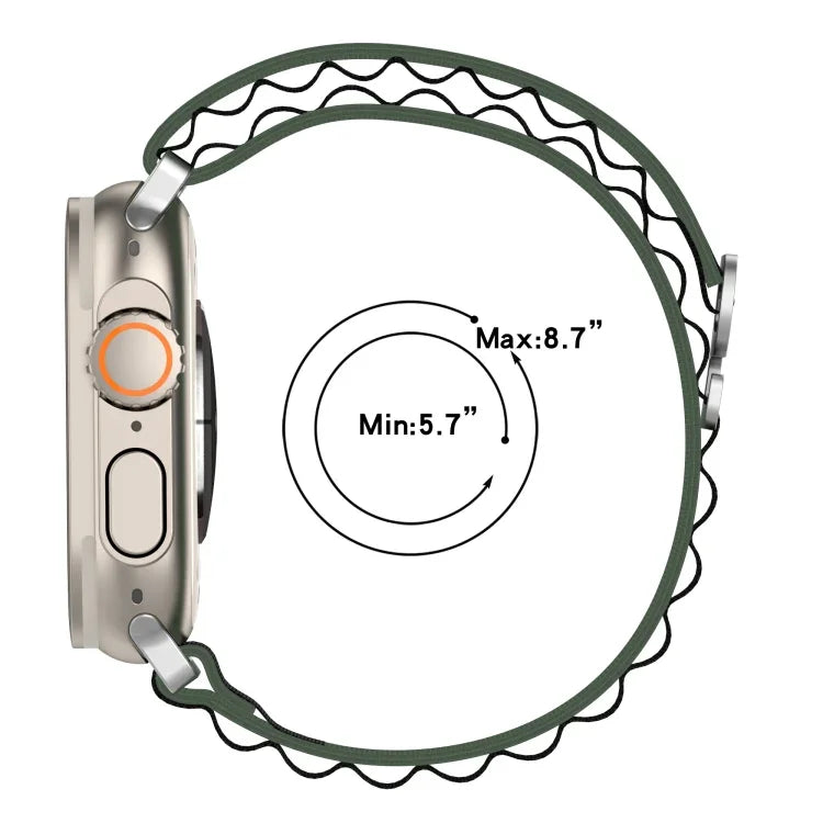 Pulseira de Relógio em Nylon de Duas Cores, Para Apple Watch Ultra 49mm, Para Apple Watch Series 8&7 45mm/SE 2&6&SE&5&4 44mm, Para Apple Watch Series 8&7 41mm/SE 2&6&SE&5&4 40mm