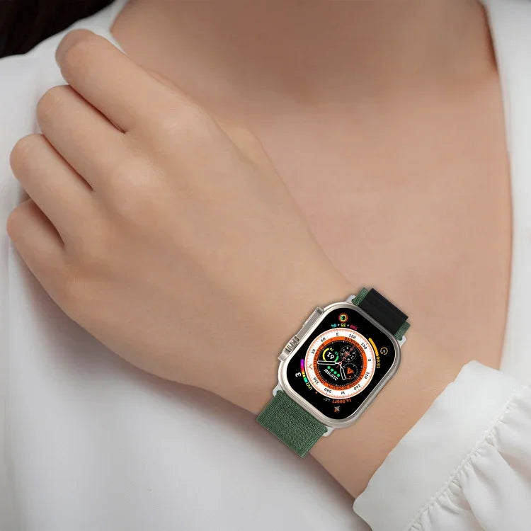 Pulseira de Relógio em Nylon de Duas Cores, Para Apple Watch Ultra 49mm, Para Apple Watch Series 8&7 45mm/SE 2&6&SE&5&4 44mm, Para Apple Watch Series 8&7 41mm/SE 2&6&SE&5&4 40mm