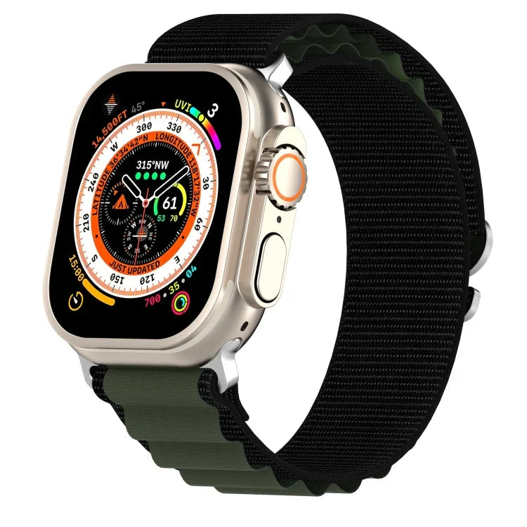 Pulseira de Relógio em Nylon de Duas Cores, Para Apple Watch Ultra 49mm, Para Apple Watch Series 8&7 45mm/SE 2&6&SE&5&4 44mm, Para Apple Watch Series 8&7 41mm/SE 2&6&SE&5&4 40mm