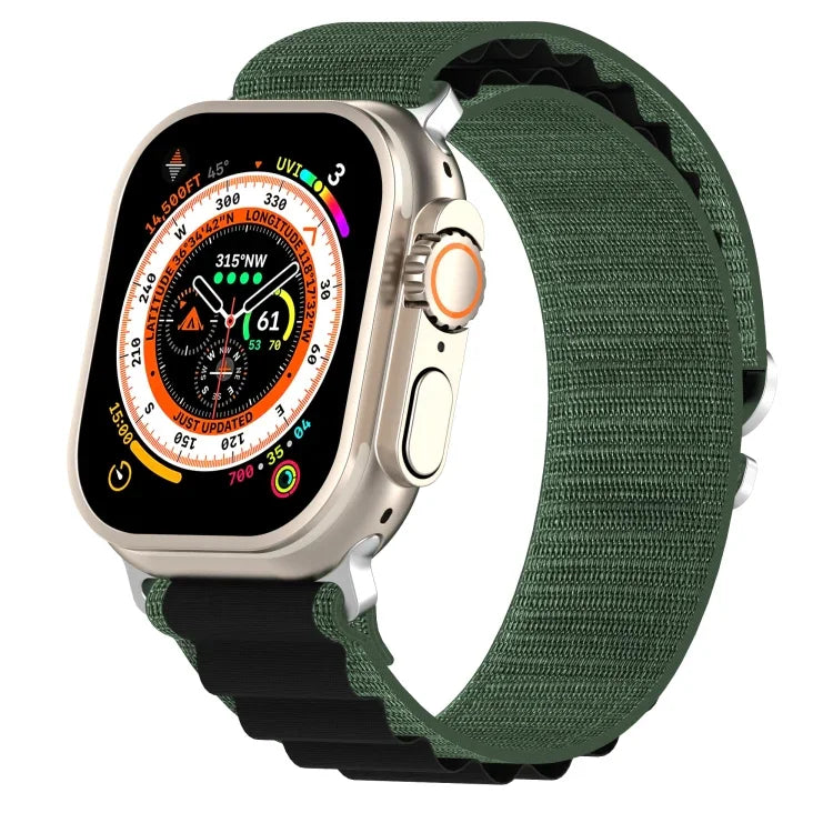 Pulseira de Relógio em Nylon de Duas Cores, Para Apple Watch Ultra 49mm, Para Apple Watch Series 8&7 45mm/SE 2&6&SE&5&4 44mm, Para Apple Watch Series 8&7 41mm/SE 2&6&SE&5&4 40mm