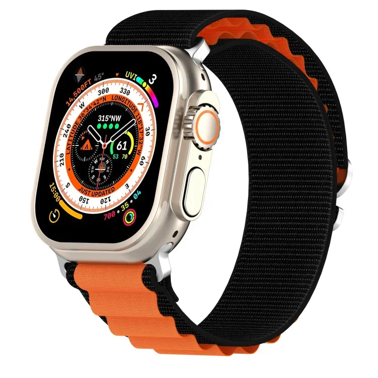 Pulseira de Relógio em Nylon de Duas Cores, Para Apple Watch Ultra 49mm, Para Apple Watch Series 8&7 45mm/SE 2&6&SE&5&4 44mm, Para Apple Watch Series 8&7 41mm/SE 2&6&SE&5&4 40mm