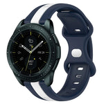 20mm Butterfly Buckle Two-Color Silicone Watch Band, For Samsung Galaxy Watch Active 2 44mm, For Samsung Galaxy Watch 42mm
