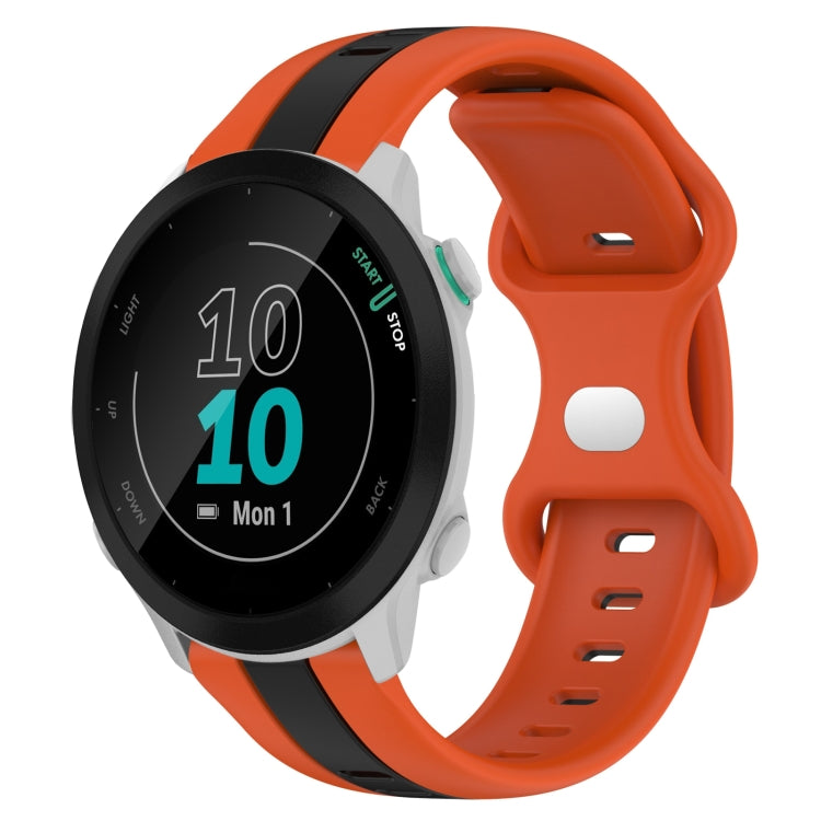 20mm Butterfly Buckle Two-Color Silicone Watch Band, For Garmin Forerunner 55, For Garmin Venu, For Garmin Venu SQ, For Garminmove Luxe