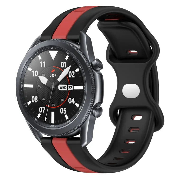 Correia de Relógio em Silicone Bicolor com Fivela Borboleta 22mm, Para Samsung Galaxy Watch3 45mm, Para Samsung Galaxy Watch 46mm, Para Samsung Gear S3 Classic, Para Samsung Gear S3 Frontier