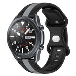 Correia de Relógio em Silicone Bicolor com Fivela Borboleta 22mm, Para Samsung Galaxy Watch3 45mm, Para Samsung Galaxy Watch 46mm, Para Samsung Gear S3 Classic, Para Samsung Gear S3 Frontier