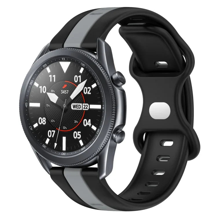 Correia de Relógio em Silicone Bicolor com Fivela Borboleta 22mm, Para Samsung Galaxy Watch3 45mm, Para Samsung Galaxy Watch 46mm, Para Samsung Gear S3 Classic, Para Samsung Gear S3 Frontier