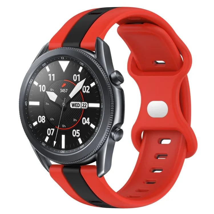 Correia de Relógio em Silicone Bicolor com Fivela Borboleta 22mm, Para Samsung Galaxy Watch3 45mm, Para Samsung Galaxy Watch 46mm, Para Samsung Gear S3 Classic, Para Samsung Gear S3 Frontier