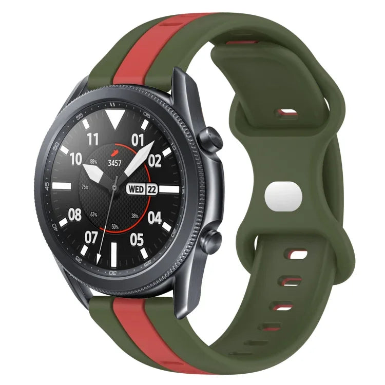 Correia de Relógio em Silicone Bicolor com Fivela Borboleta 22mm, Para Samsung Galaxy Watch3 45mm, Para Samsung Galaxy Watch 46mm, Para Samsung Gear S3 Classic, Para Samsung Gear S3 Frontier