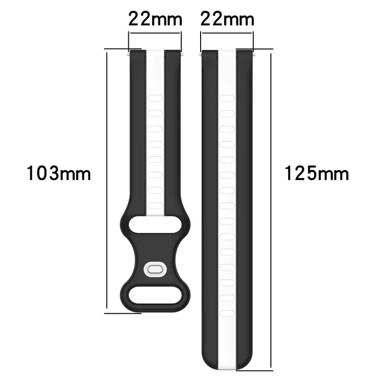 Correia de Relógio em Silicone Bicolor com Fivela Borboleta 22mm, Para Samsung Galaxy Watch3 45mm, Para Samsung Galaxy Watch 46mm, Para Samsung Gear S3 Classic, Para Samsung Gear S3 Frontier