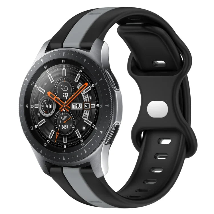 Correia de Relógio em Silicone Bicolor com Fivela Borboleta 22mm, Para Samsung Galaxy Watch3 45mm, Para Samsung Galaxy Watch 46mm, Para Samsung Gear S3 Classic, Para Samsung Gear S3 Frontier